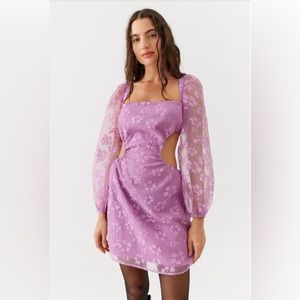 Love Triangle Purple Forever Floral Mini Dress, size Med by Urban Outfitters NWT